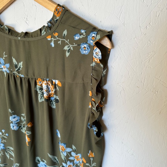 LOFT Sleeveless Casual Polyester Floral Blouse Large - Picture 8 of 10